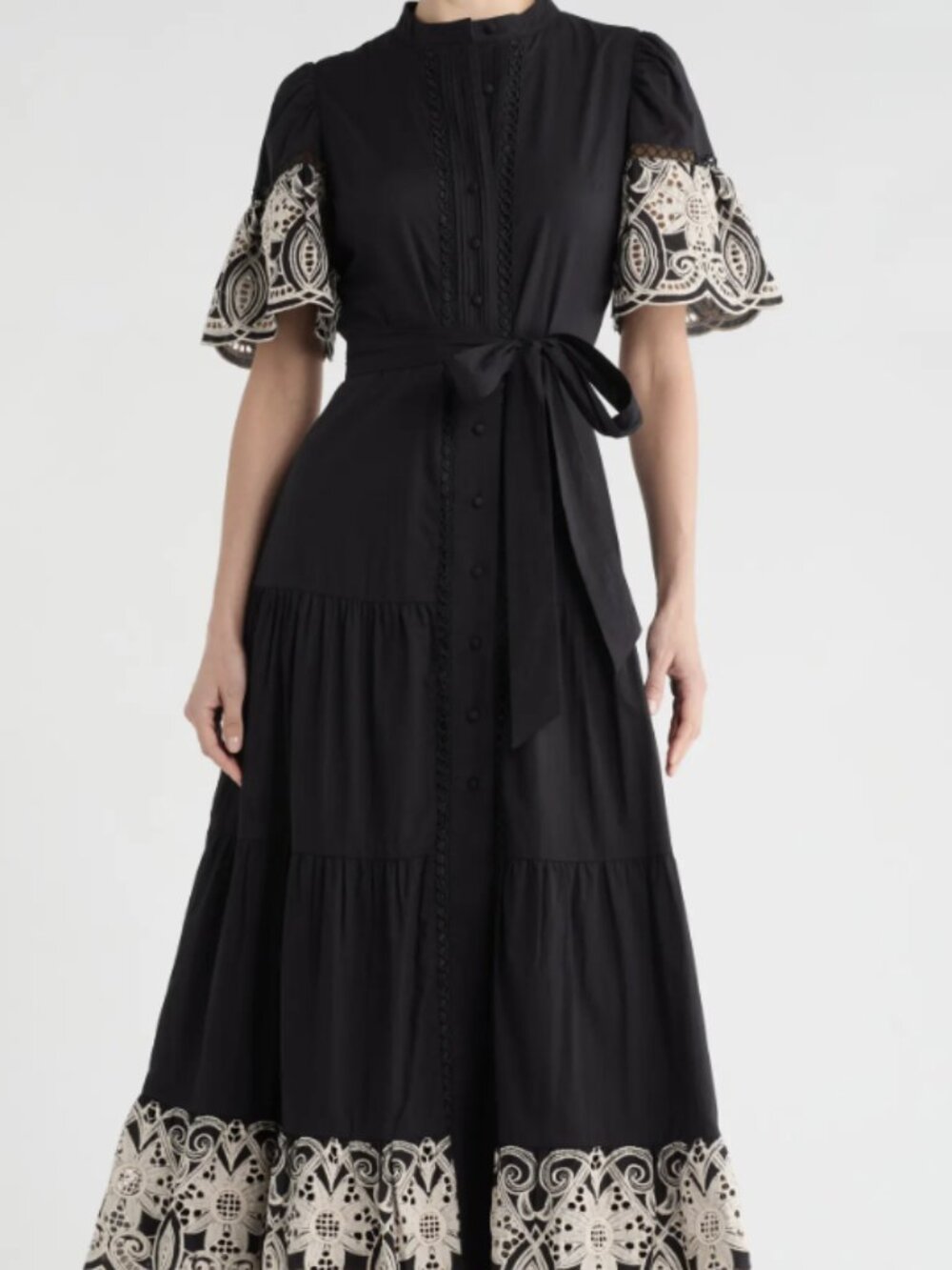 Love x Design NWOT $128 Southampton Embroidered Maxi Shirtdress